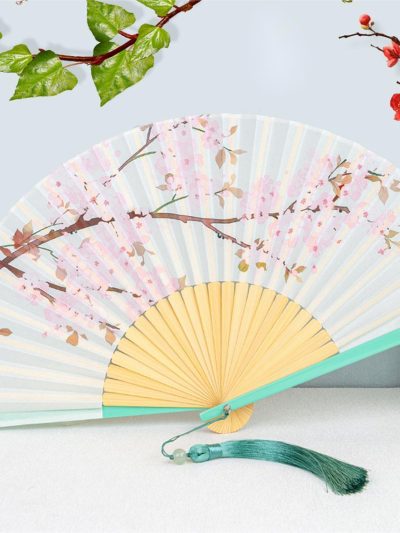 Cherry blossom branch pattern Suzhou folding fan