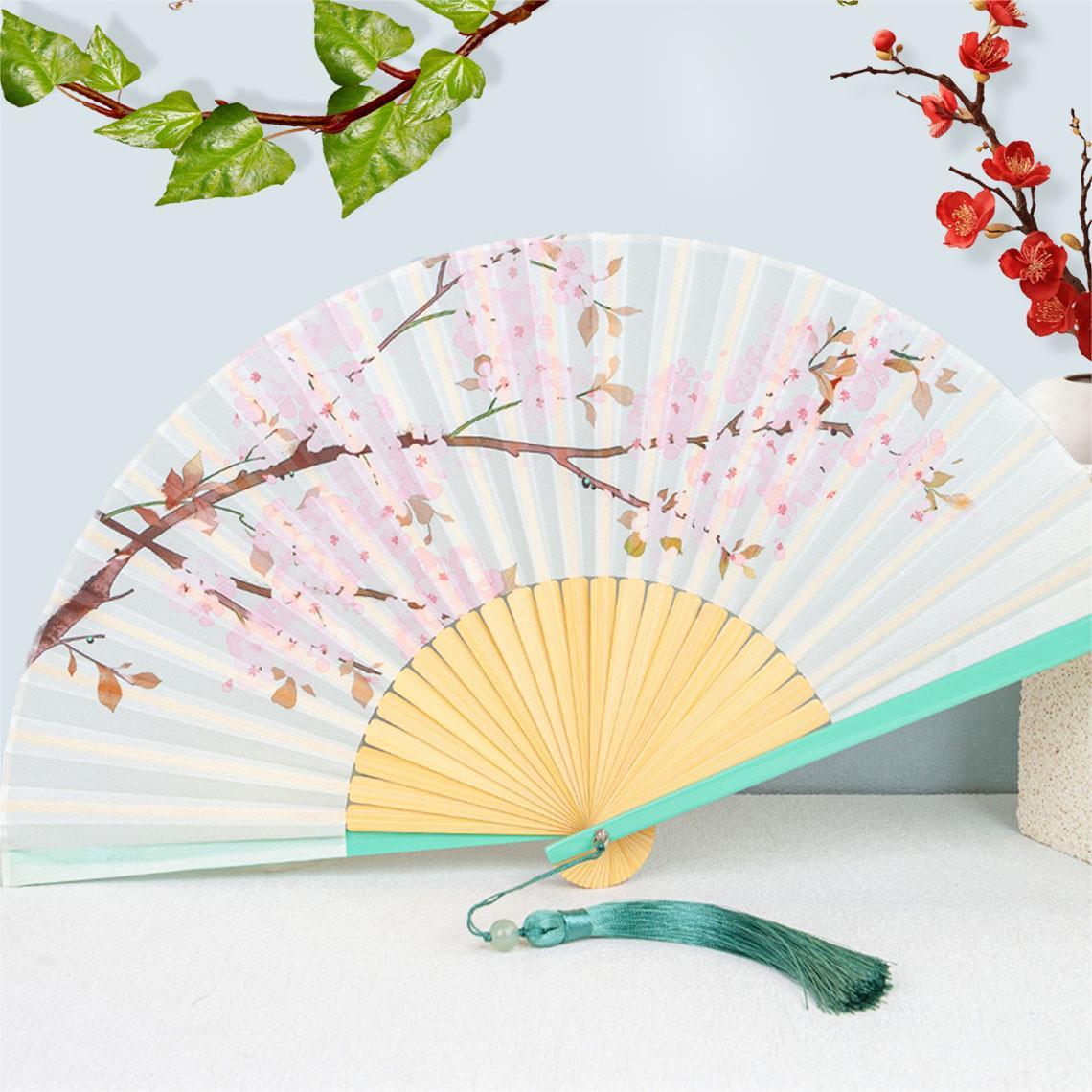 Cherry blossom branch pattern Suzhou folding fan