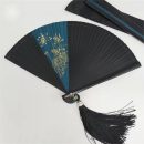 Golden Plant Line Art Folding Fan
